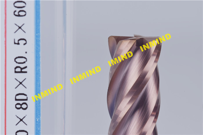 Corner Radius end mill 8mm R1.5 upto HRC65 2 4 Flute high hardness end mill bits TiSiN Coating