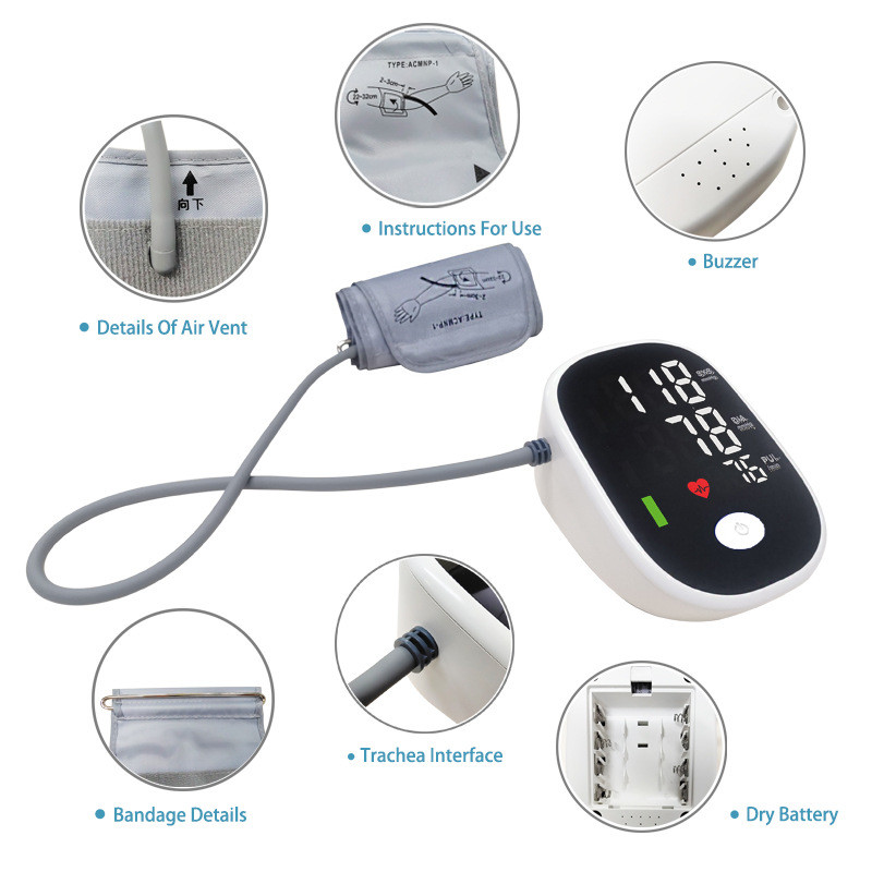 Portable Large Screen LCD Display With Voice Prompts For Convenient And Fast Digital Blood Pressure Monitoring