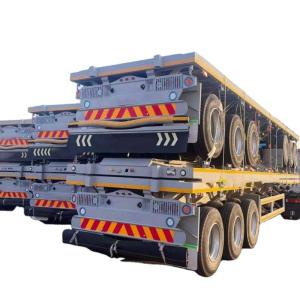Wholesale High Efficiency Shipping Container Semi-Trailer Blue 30-80 Tons 2 3 4 Axles Flatbed Semi Trailer from china suppliers