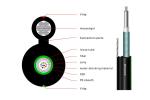 Black Outdoor Aerial Fiber Optic Cable GYXTC8S Singlemode Figure 8 Self