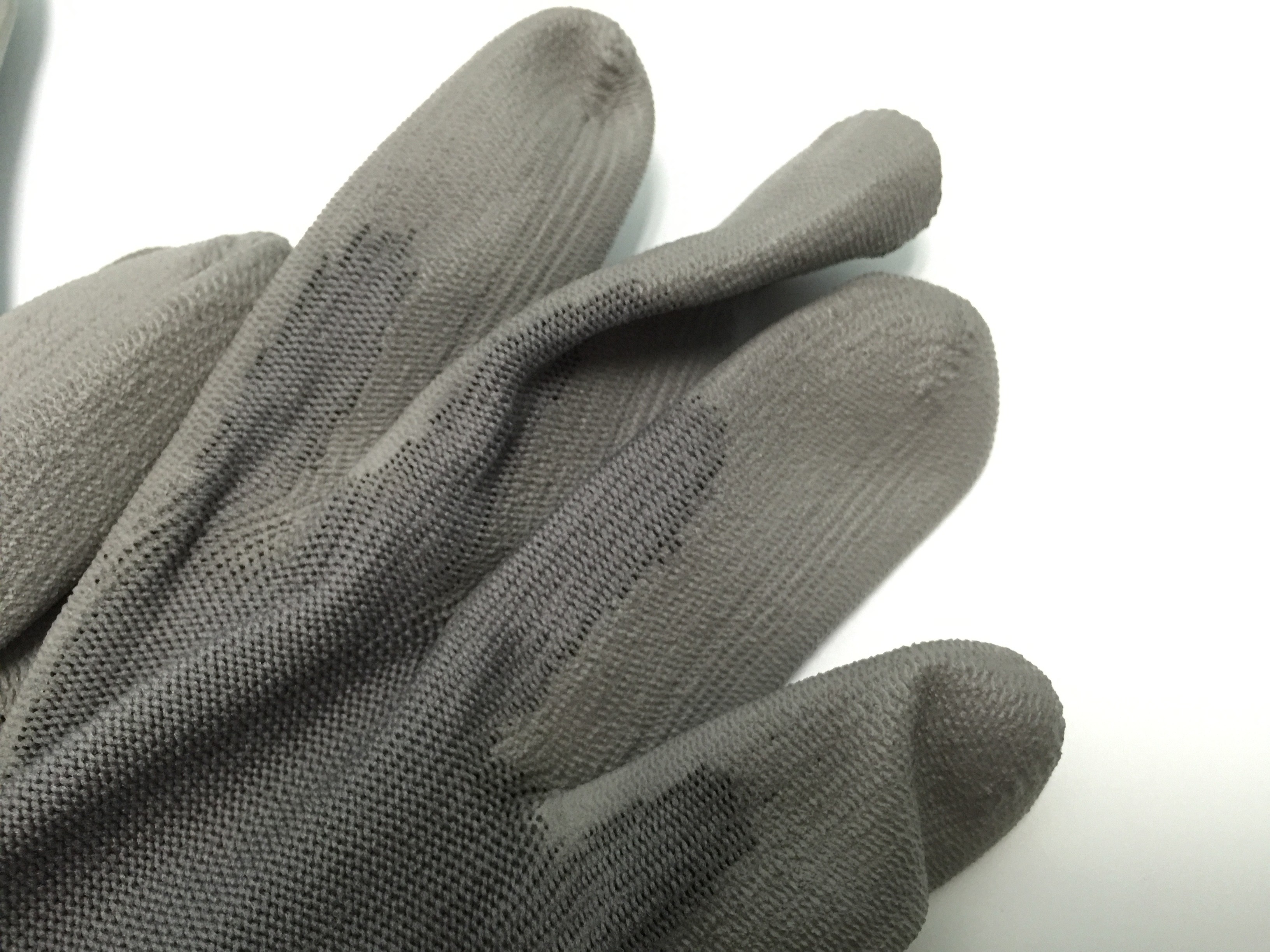 White Polyurethane Palm Coated Anti Static Gloves Seamless Polyester Liner Glove