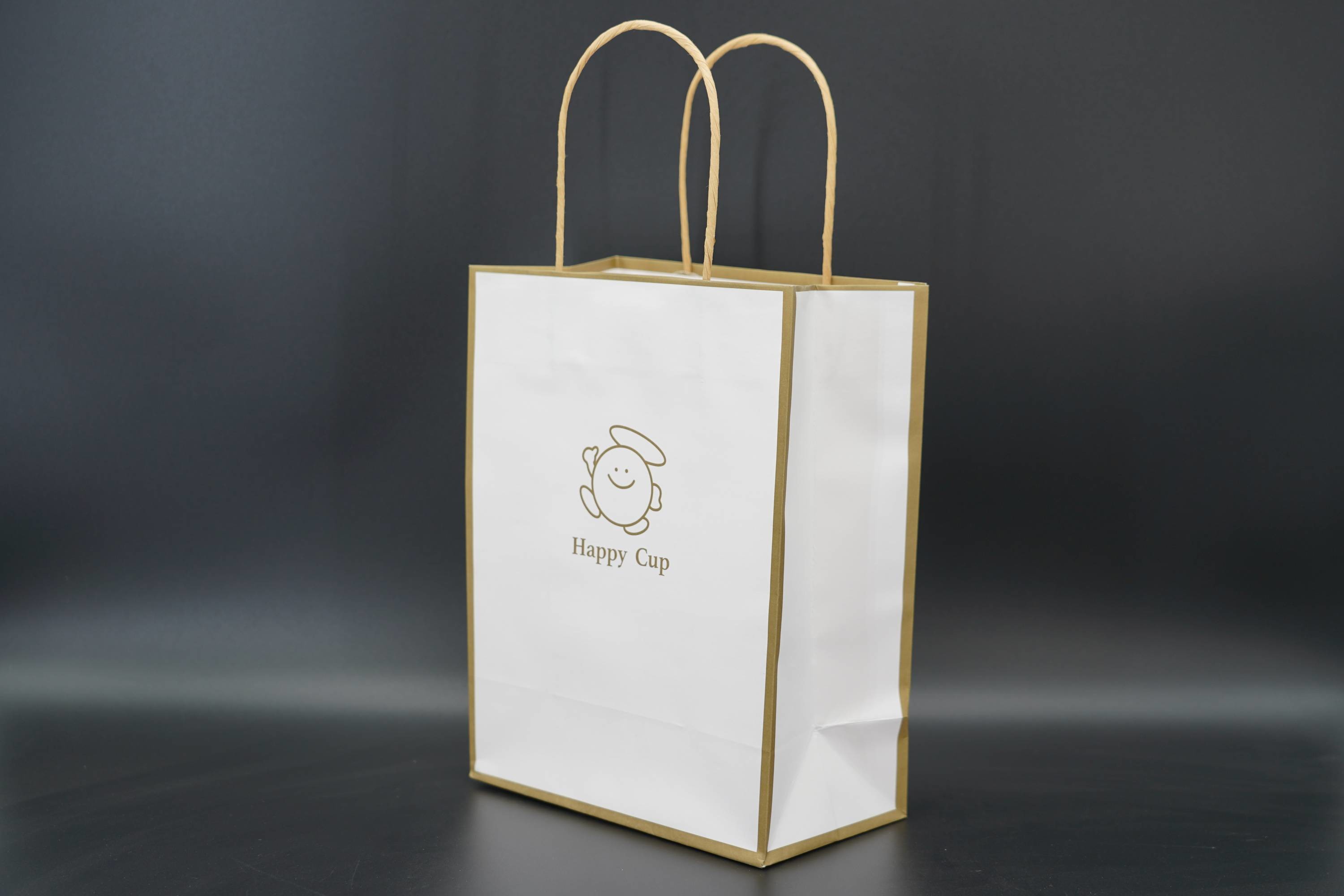 Brown Handle Paper Bags Eco Friendly Packaging Kraft Carrier Bags
