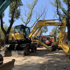 Wholesale Good Condition Used Korea Hyundai 60w Wheel Excavator with Original Hydraulic Cylinder from china suppliers