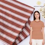 Good Texture Ramie Striped Cotton Jersey 190gsm Knit Combed Cotton Fabric For