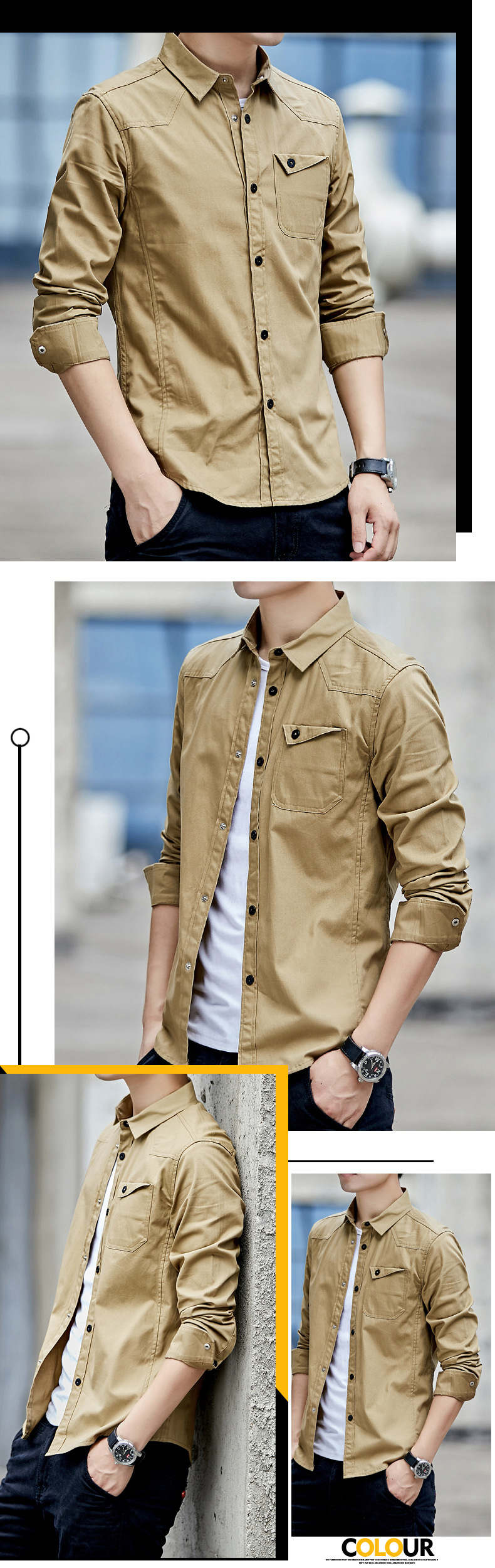 Slim Fit Men's Formal Shirts in Plain Dyed Cotton Materialization and Construction