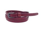 Womens Genuine Cowhide Leather Belt Thin Vintage In Red Color