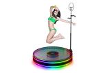 Tempered LED Glass 360 Camera Booth 360 Photo Booth With Ring Light Selfie