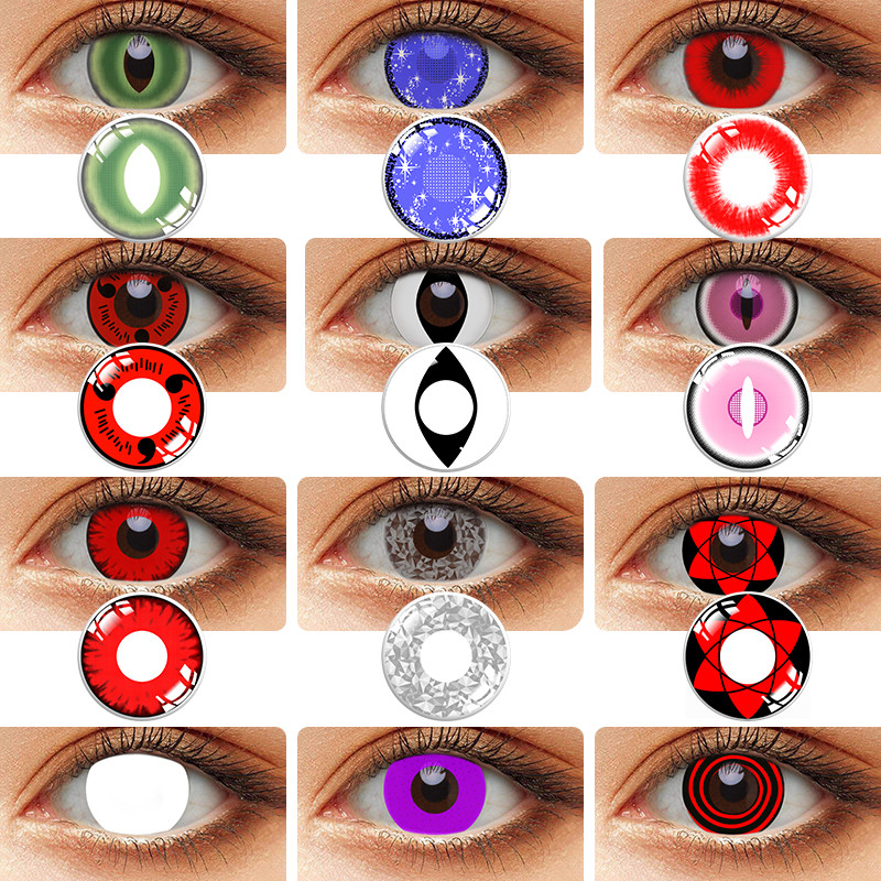 Crazy Byakugan Pseyeche Cosplay Contact Lens Vampire Red Green