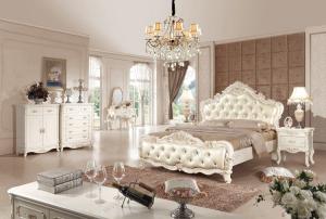 Wholesale Guangzhou french white leather queen size bed loft bed 6028 from china suppliers