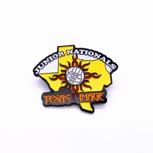 Wholesale Lovely Personalized Sports Pins , Glitter Dye Black Metal Enamel Pin Badges from china suppliers