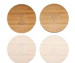Wholesale Dual USB Bamboo Made 10W Fast Charging Portable Wireless Charger 9V 2-3A from china suppliers