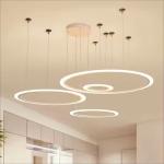 Modern Pendant Lights Living Room Dining Room Circle Rings Acrylic Aluminum Body