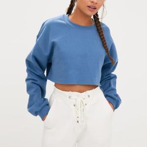 Wholesale Women Cropped Sweater Soft Crewneck Sweatshirt Customized from china suppliers