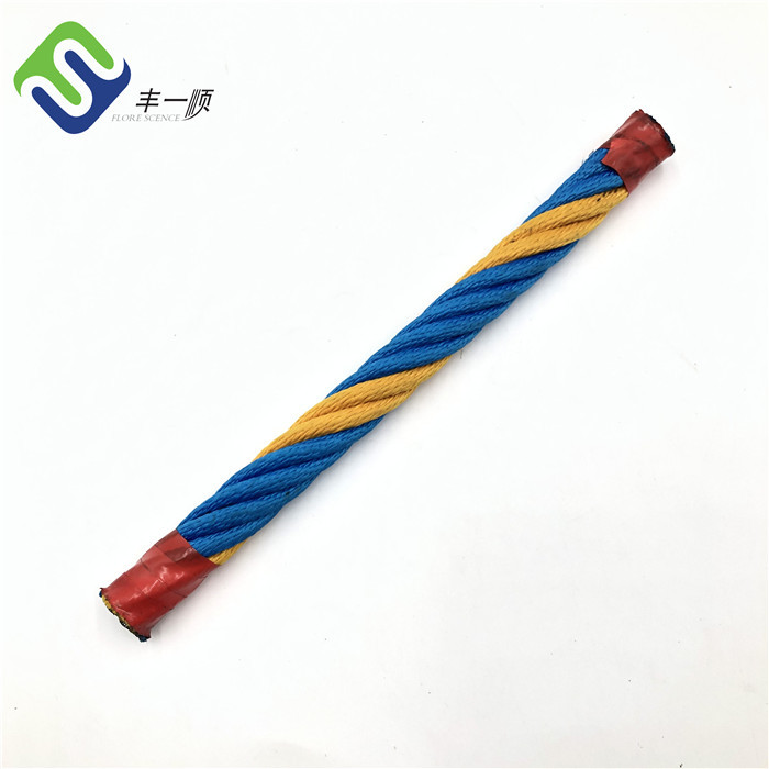Colorful 16mm 6 Strand Twist PP Multifilament Combination Rope For Climber