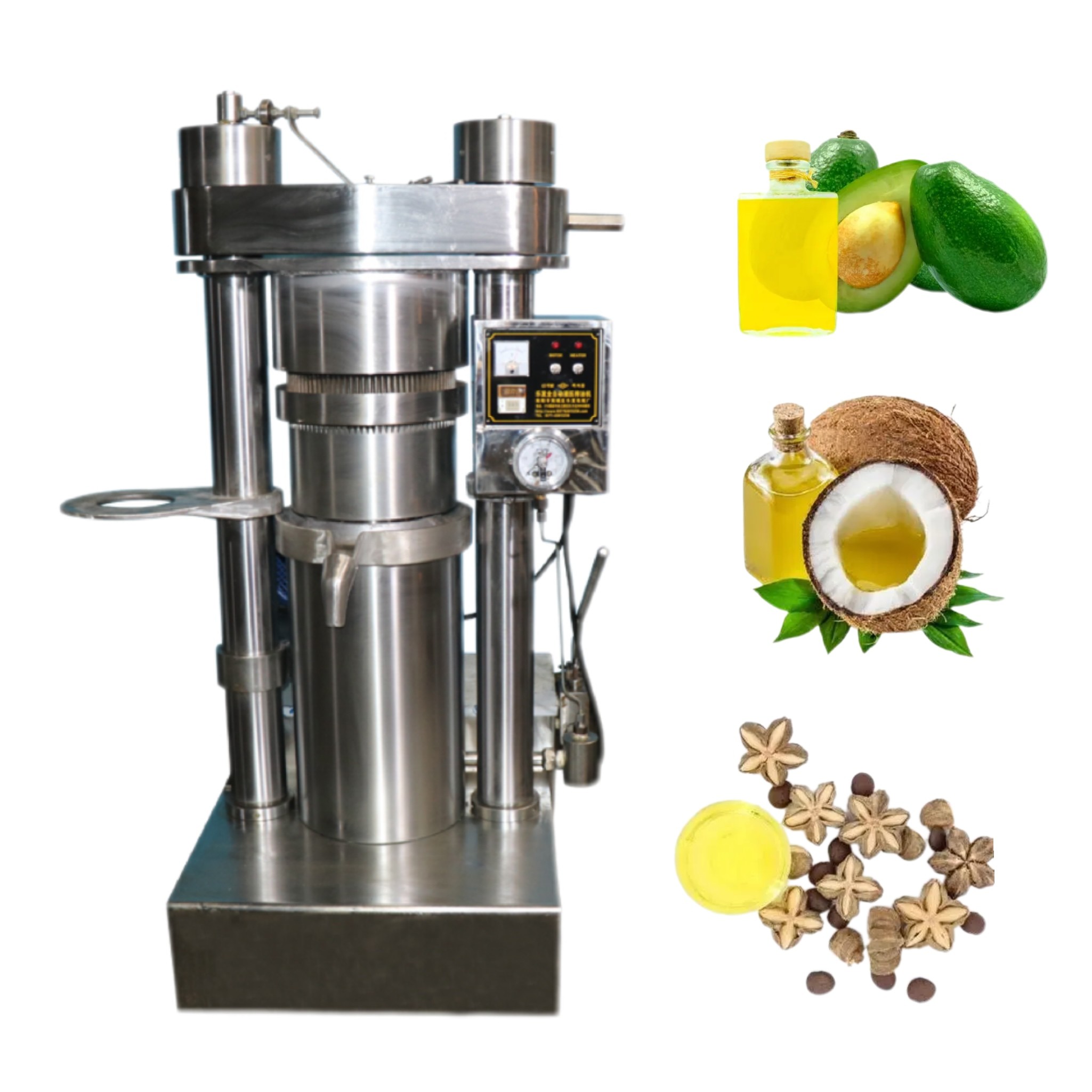 0.71*0.95*1.56m Industrial Oil Press Machine With 30-50 Kg/h Capacity Less Wearing Parts