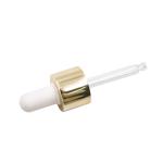 Anodized Gold Center Ring Plastic Bottle Dropper White Rubber Nipple Burette