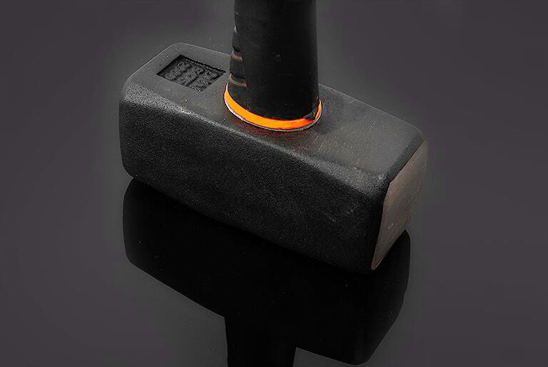 Stoning hammer(XL-0069) with painted surface, double colors rubber handle and good price
