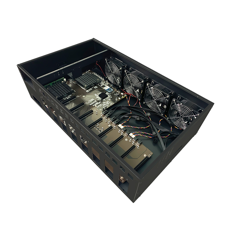 Brand New 24 bay black server case 8 GPU Graphics Case Open Air Rack server cases