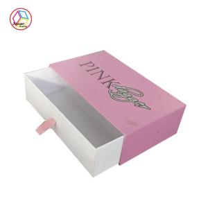 Wholesale Pink Fancy Paper Gift Box , Slide Open Gift Boxes UV Coating Feature from china suppliers