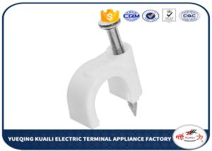 Wholesale Plastic Material 7mm White Circle Square Cable Fixing Clips With 304 Steel Nails from china suppliers