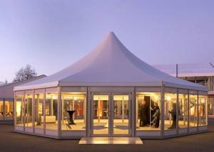 Wholesale Octagonal Glass Wedding Party Tent , Outside Party Tents SGS Approved from china suppliers