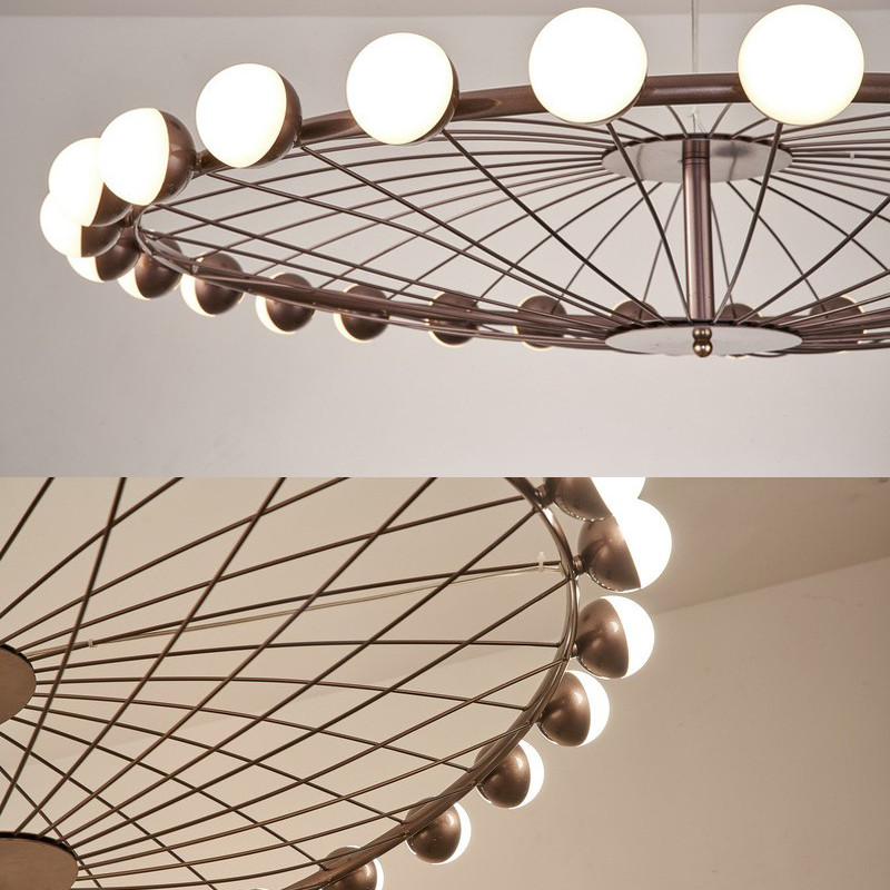 Duplex Building Ferris Wheel Large Chandelier Creative Industrial Ring Pendant Light(WH-AP-588)