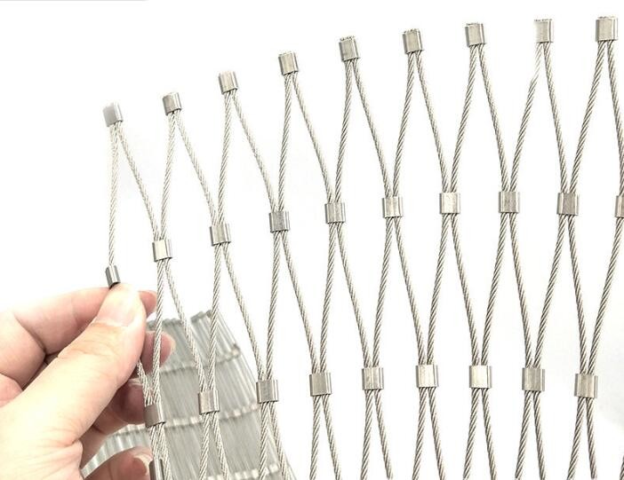 20x20mm Stainless Steel Rope Wire Mesh High Strength Decorative Hand Woven