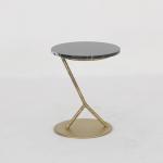 Living Room Round Small Stainless Steel End Table With antique Bronze Table