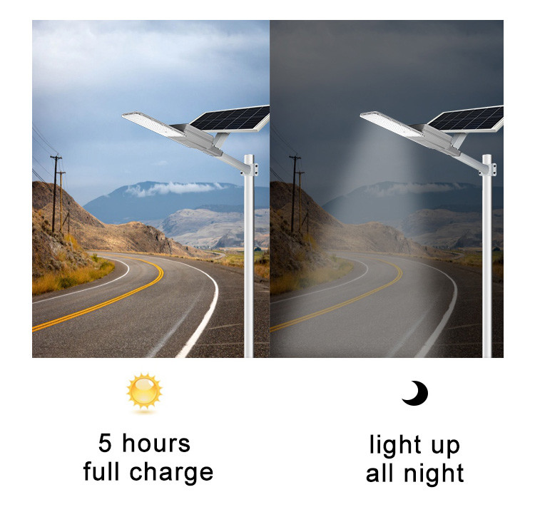 Auto Intensity Controlled High Power Solar Street Light 60w 100w 200w For Backyard