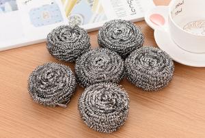 Wholesale Spiral Design Stainless Steel Scourer , 430 Sliver Color Steel Wool Scrubber from china suppliers