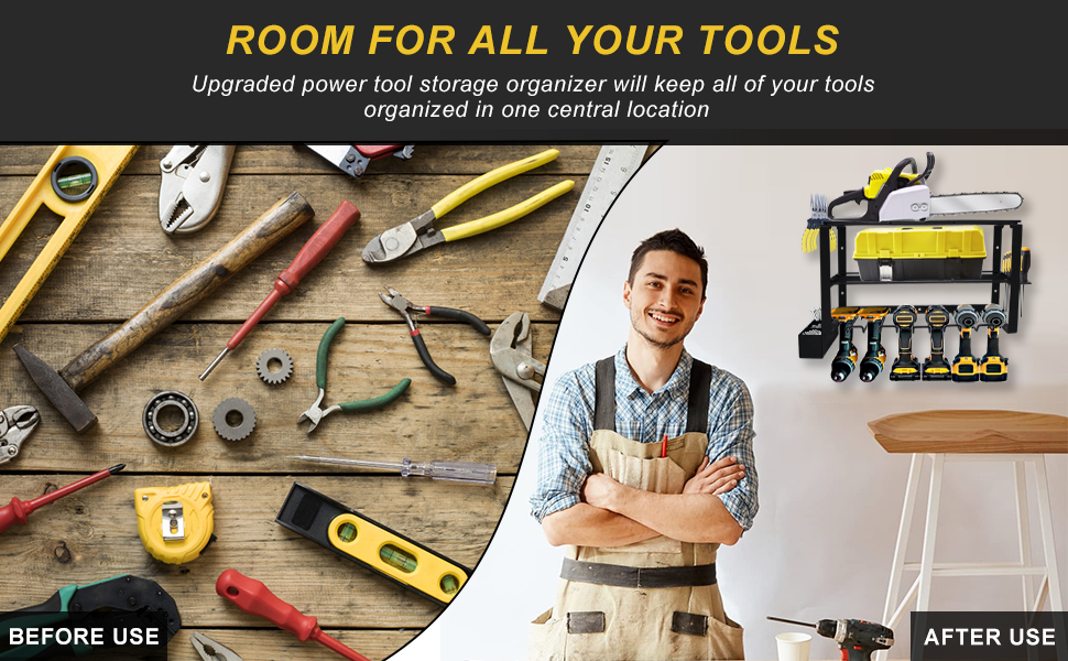 Wall Control Metal Pegboard Power Tools Storage Organizer for Organization and Efficiency