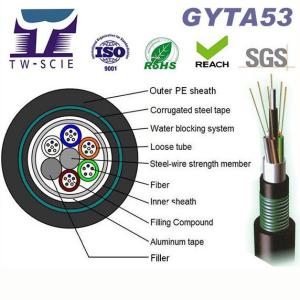Wholesale 24 Cores Outdoor Fiber Optic Cable OFC Armoured Cable GYTA53 from china suppliers