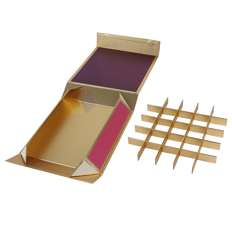 Magnetic Closure Diwali Sweets Gift Box Customizable With Gold Paper Divider