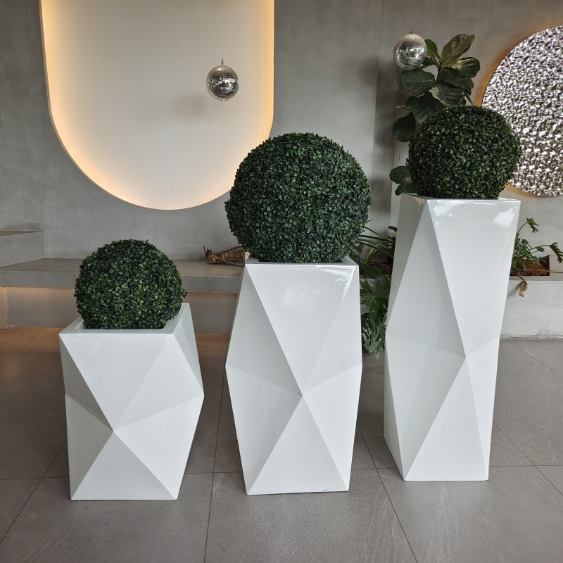 Fiberglass Resin Flower Pot Box Large Size Shopping Flower Planter Box