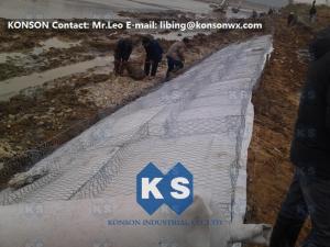 Wholesale Hot-Dip Galvanized Gabion Box 2x1x1M Of Twited Hexagonal Wire Mesh , PVC Coated from china suppliers