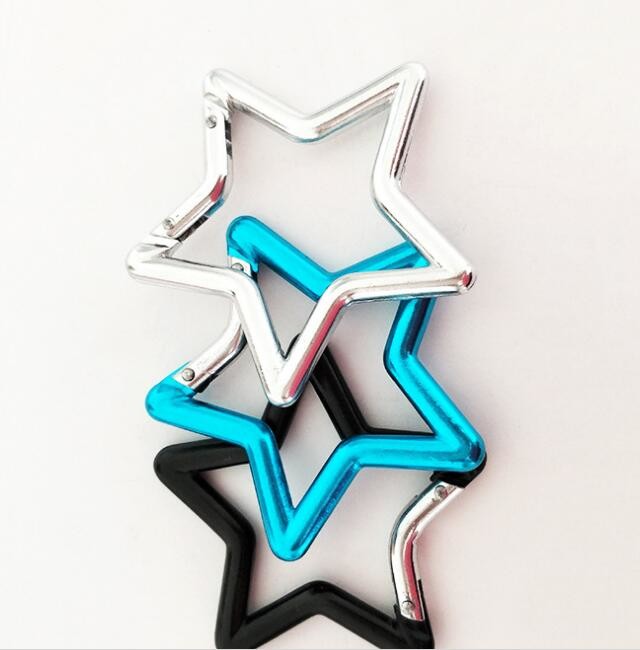 Star Shaped Assorted Color Aluminum Carabiner Aluminum Snap Hook