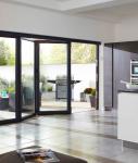 Commercial Patio Aluminum Folding Door Double Tempered Glass