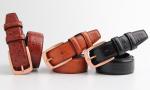 Ostrich Grain Genuine Leather Belt , Mens Brown Leather Belt With Zinc Alloy