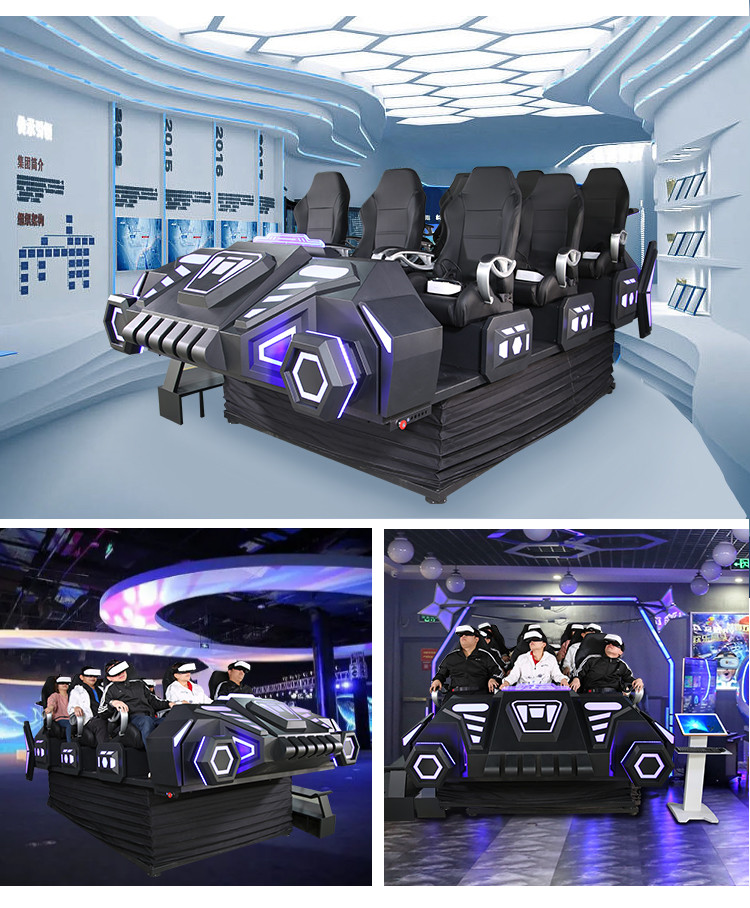 Amusement Park 9D Movie Game VR Roller Coaster Motion Simulator With 9 Seats