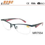 Hot selling reading glasses of metal frame with three colors on the temple