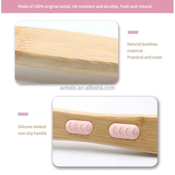 Abeis Sisal Vegan Fiber Boar Bristle Dry Brushing Bath Brush for Exfoliation and Massage