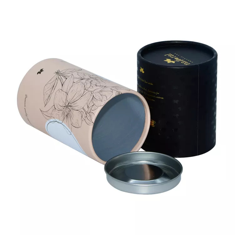 Eco Friendly Food Grade Cylinder Tube Packaging Tea Coffee With Aluminum Foil
