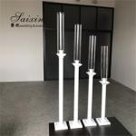 4 Pcs White Tall Candlestick Holders Crystal Wedding Decoration 70cm-100cm