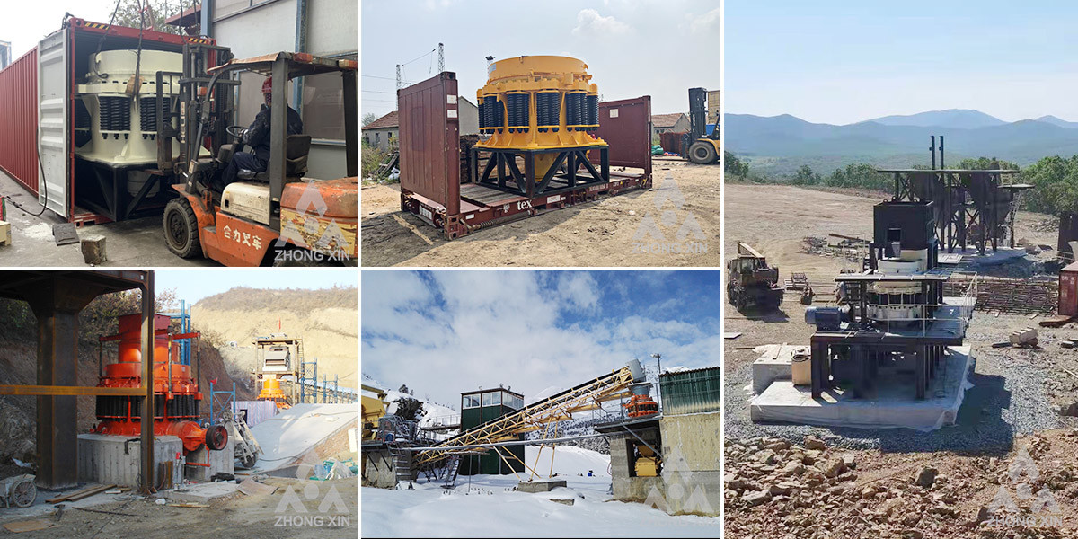 Jiaozuo zhongxin spring stone cone crusher in factory stone crashing machine
