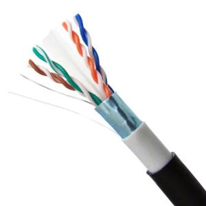 Wholesale Outdoor PE+PVC Jacket FTP CAT6 Cable Black Ethernet Cable Bare Solid Copper 1000FT from china suppliers