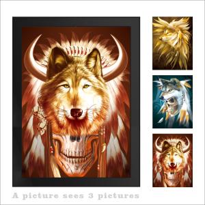 Wholesale Pet / Pvc / PP Wolf Animal Photos Lenticular 3d Posters For Store Eco - Friendly from china suppliers