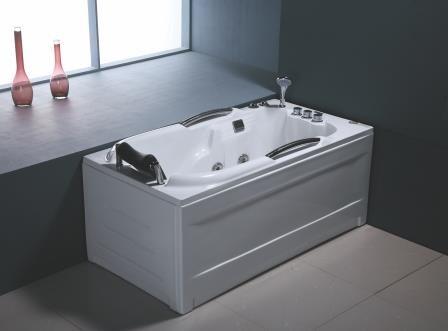 Bubble Massage Rectangle Air Jet Whirlpool Bathtubs Center Drain Alcove Air Jet
