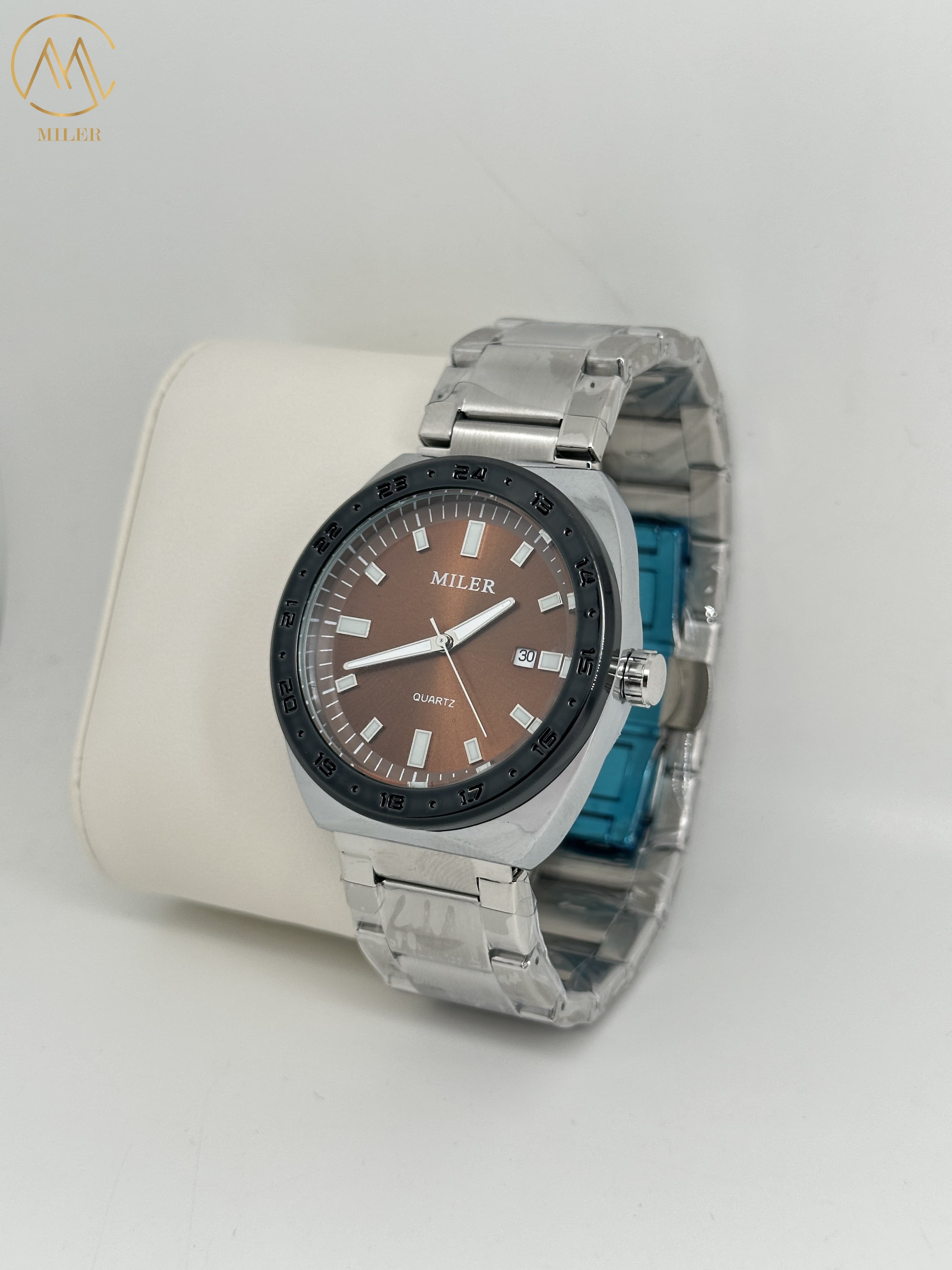 Simple Business Quartz Watch Stainless Steel Strap Wristwatch For Men With Calendar