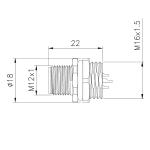 stainless steel replacement m12 4-pin circular connectors panel mount solder