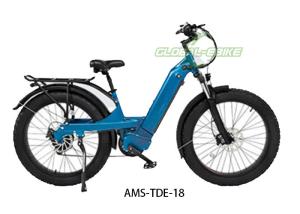 Wholesale Aluminum Alloy Frame Blue Fat Tire EBike with LED Light Hydraulic Disc Brake from china suppliers